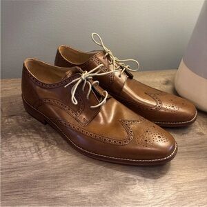 Cole Haan Giraldo Wingtip Oxford Men Shoes Leather British Tan 13M